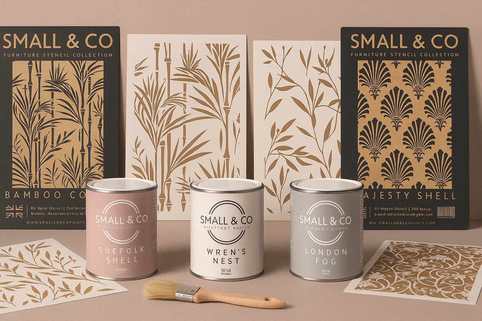 Small & Co furniture paint tins and stencils – UK-made durable acrylic paint for furniture upcycling and DIY.