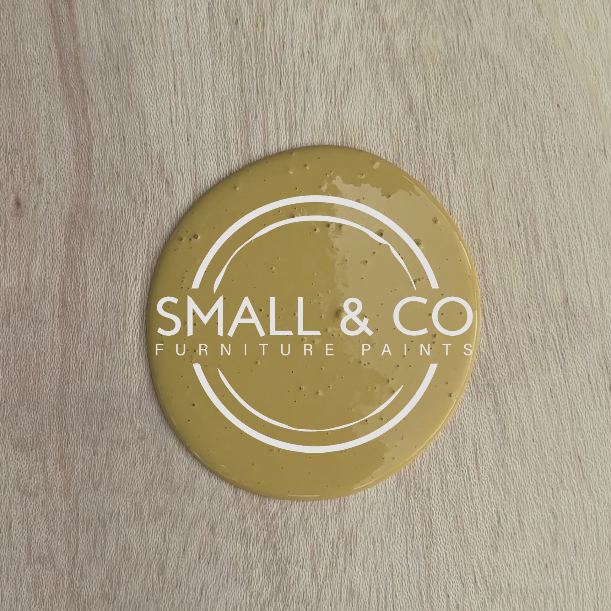 English Mustard, golden yellow colour furniture paint by Small and Co paints, hand splat video for colour representation