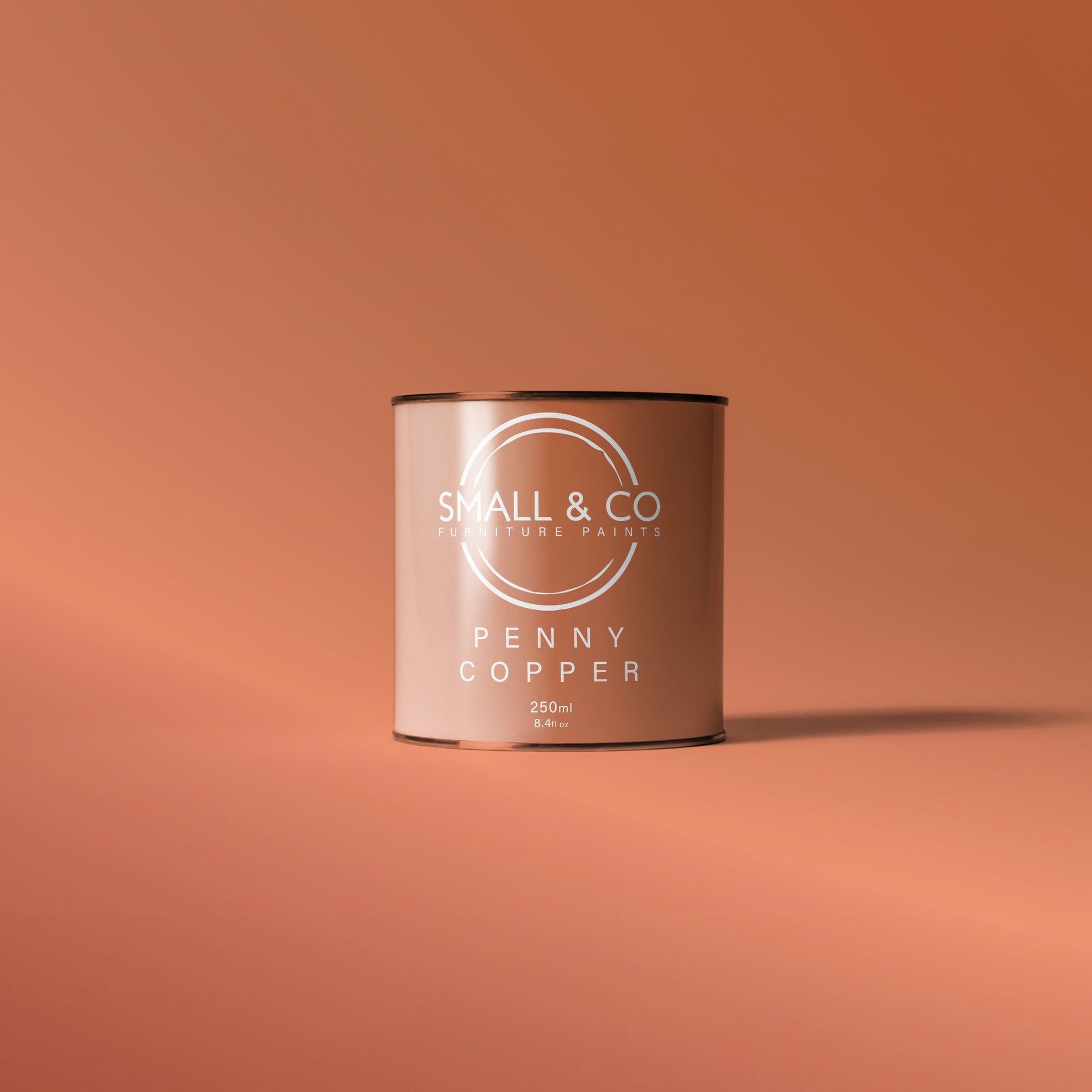 250ml Small & Co Penny Copper Metallic Furniture Paint – warm metallic copper inspired by vintage pennies, premium water-based paint for furniture and cabinetry.