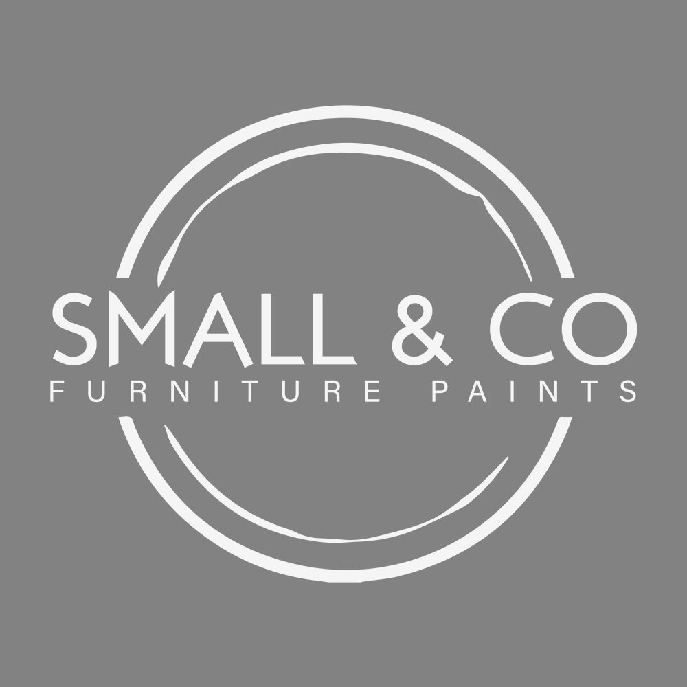 Highland Haze, mid medium grey tone furniture paint by small and co furniture paints, logo overlaid