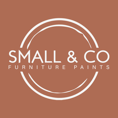 Rustic terracotta orange red coloured furniture paint, Sussex Brick,  for upcycling and transforming furniture, by uk made paint, small and co furniture paints
