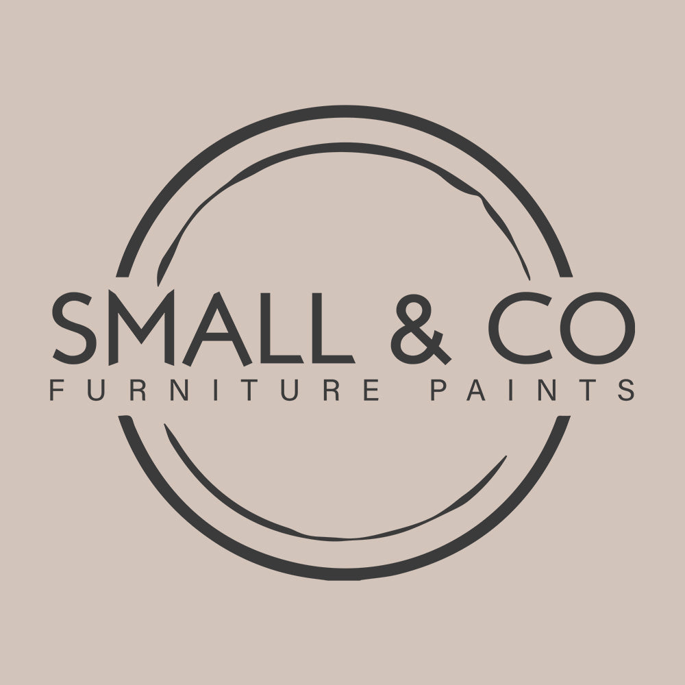 light nutty taupe coloured off white furniture paint made by small and co furniture paints in the UK, logo and colour representation