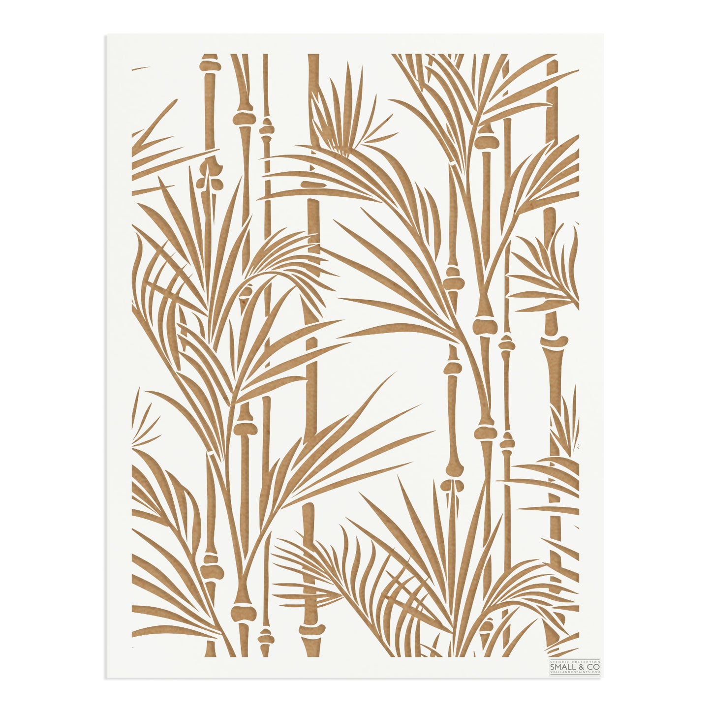Bamboo Court geometric stencil by Small & Co – bamboo trellis inspired Mylar stencil for furniture painting, walls, floors, fabric and upcycling projects, reusable and eco-friendly stencil for crafts and interior design.