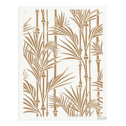 Bamboo Court geometric stencil by Small & Co – bamboo trellis inspired Mylar stencil for furniture painting, walls, floors, fabric and upcycling projects, reusable and eco-friendly stencil for crafts and interior design.