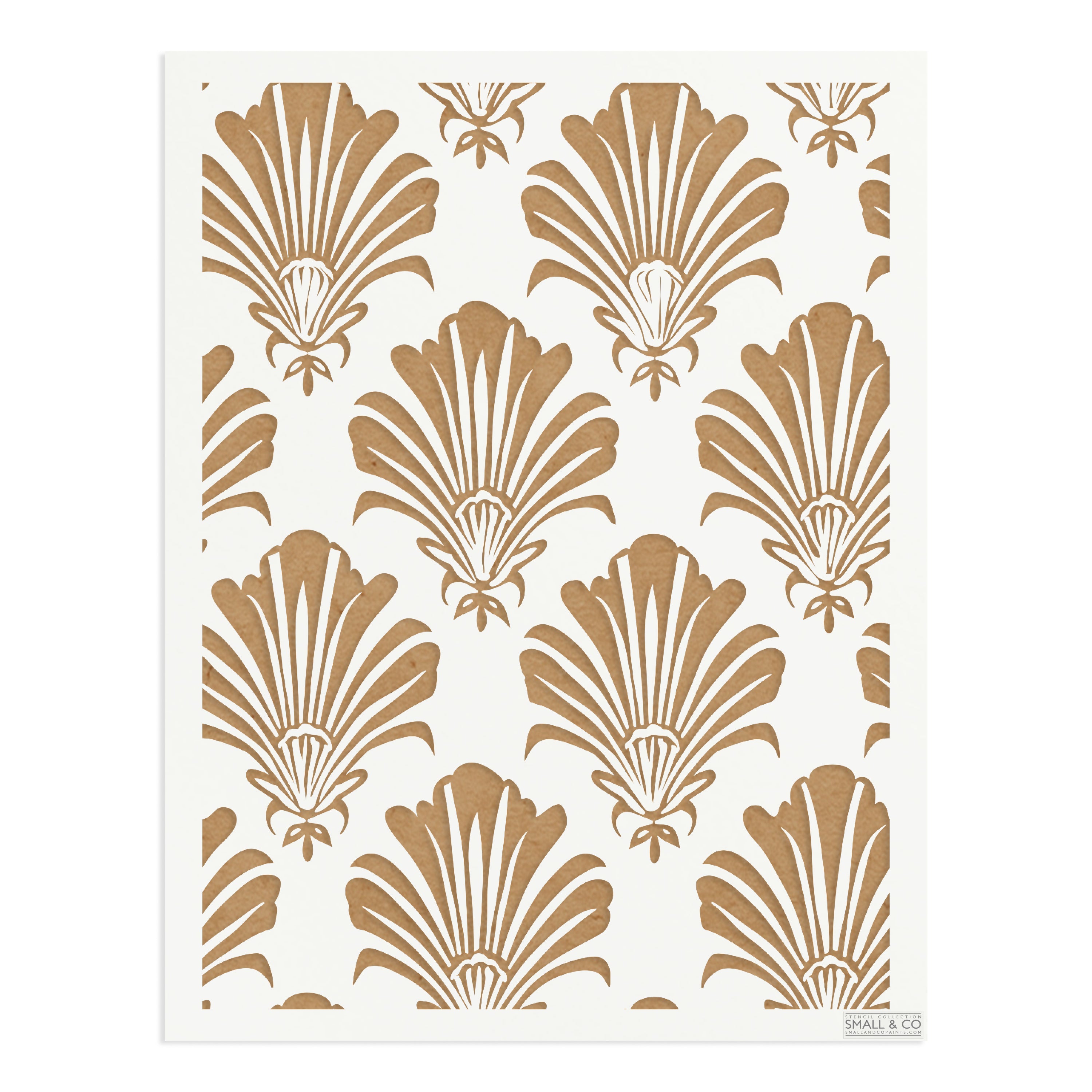 Majesty Shell Stencil – Shell Deco Fan Motif Furniture & Wall Stencil ...