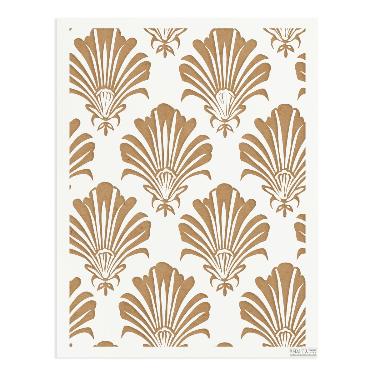 Shellback Stencile Majesty Shell Stencil – Shell Deco Fan Motif Furniture & Wall Stencil ...