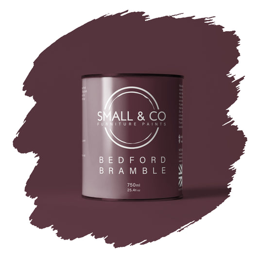 Bedford Bramble deep berry plum furniture paint tin – rich mineral acrylic cabinet and wood paint, UK-made chalk paint alternative.
