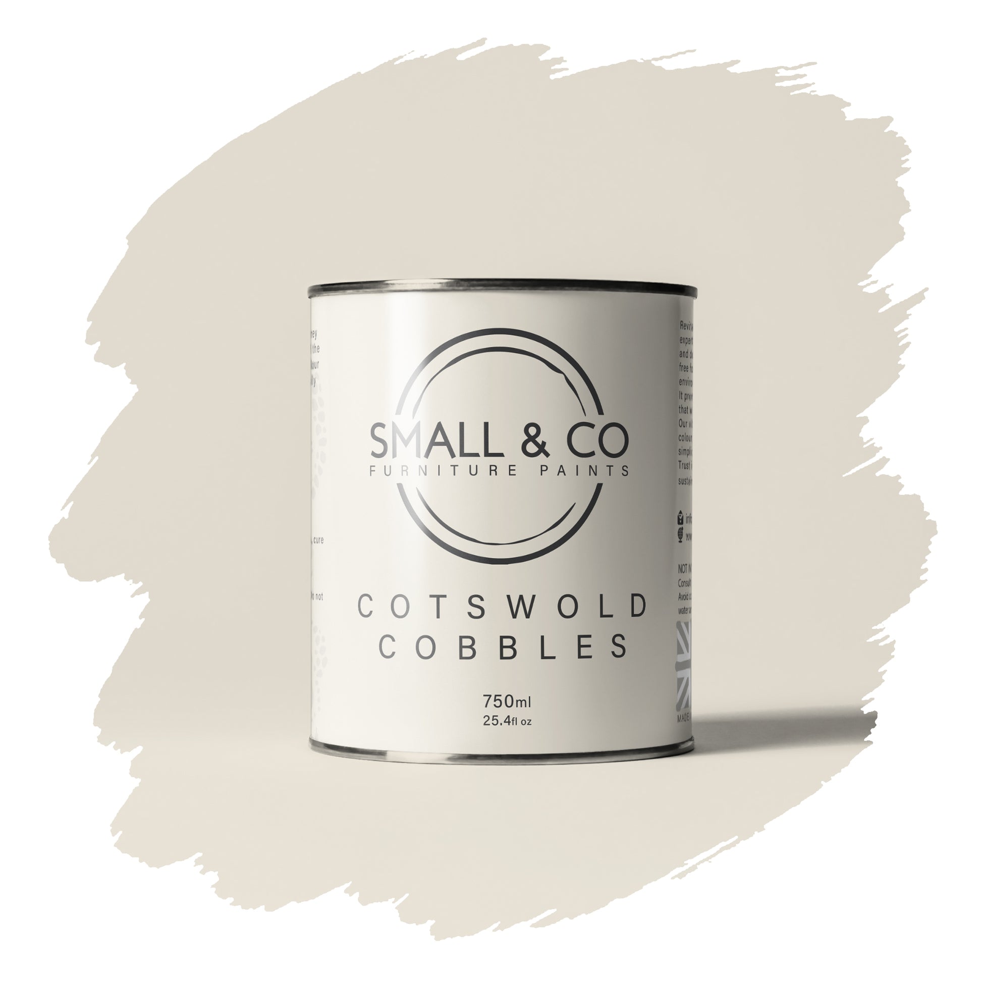 Cotswold Cobbles off-white stone mineral acrylic furniture paint – neutral UK-made wood and cabinet paint, chalk paint style finish.
