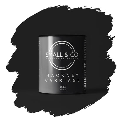 Hackney Carriage jet black mineral acrylic paint – bold UK-made furniture paint tin for cabinets, wood and upcycling projects.