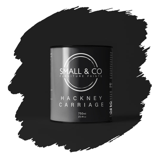 Hackney Carriage jet black mineral acrylic paint – bold UK-made furniture paint tin for cabinets, wood and upcycling projects.
