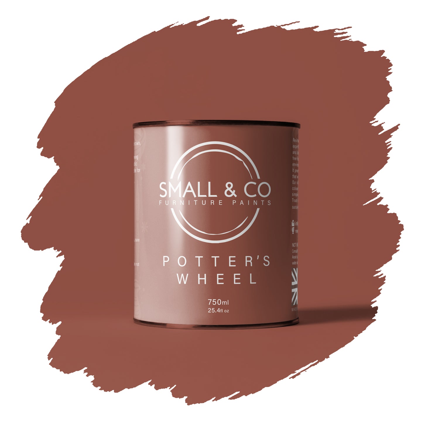 Potter’s Wheel terracotta clay mineral acrylic paint – earthy UK-made furniture paint tin for cabinets, wood and DIY projects.