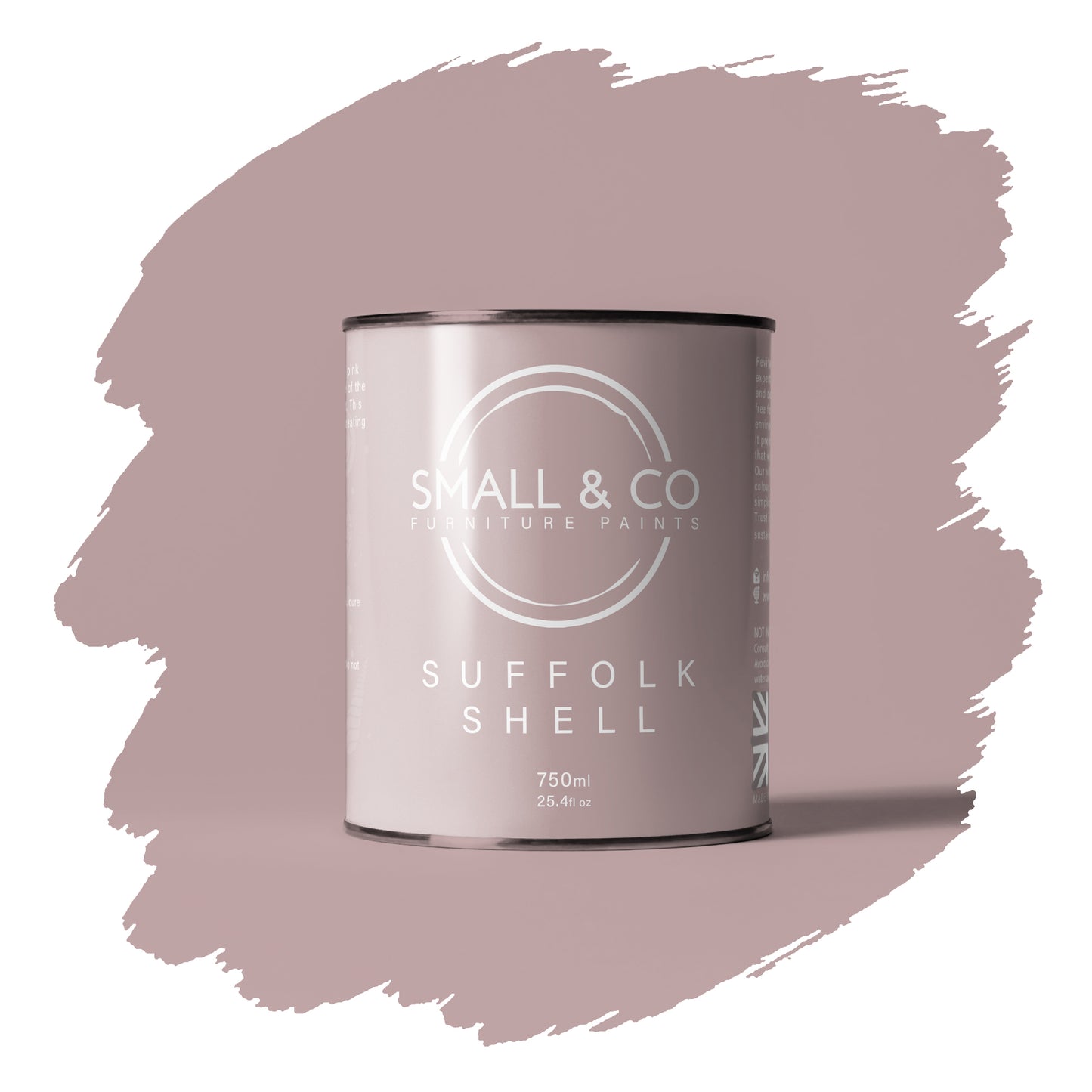Suffolk Shell blush pink mineral acrylic cabinet paint – delicate UK-made furniture and wood paint, chalk paint style matte finish.
