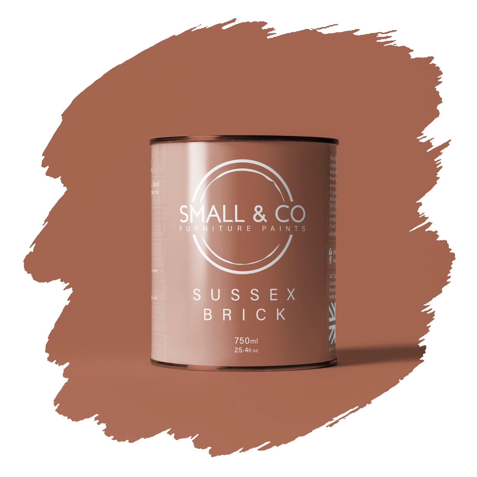 Sussex Brick rustic brick red mineral acrylic paint tin – warm UK-made furniture paint for cabinets, wood and home upcycling.