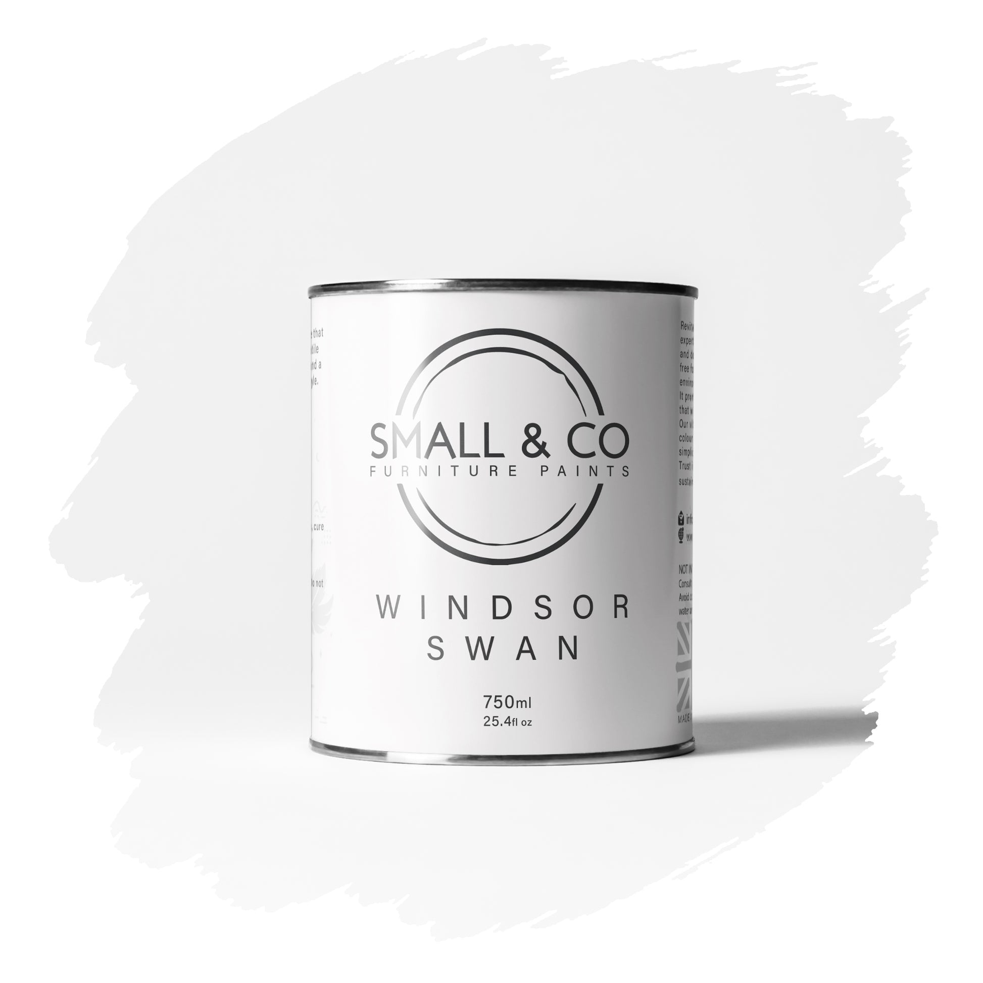 Windsor Swan pure bright white mineral acrylic furniture paint – classic UK-made cabinet and wood paint, chalk paint alternative.