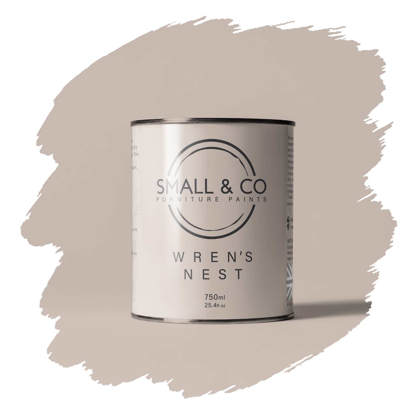 Wren’s Nest beige taupe mineral acrylic paint – timeless UK-made furniture and cabinet paint with smooth matte finish.