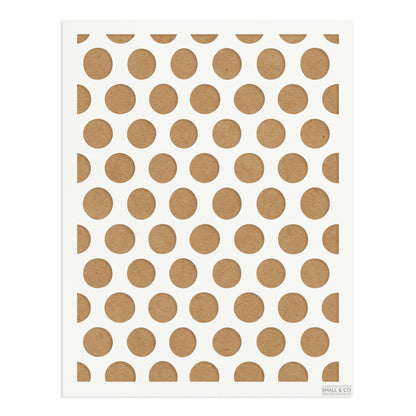 Small & Co Chelsea Polka A3 polka dot furniture paint stencil – classic tileable dots on 250-micron Mylar for furniture, walls, fabrics and vintage style.