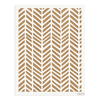 Small & Co Cheviot Chevron A3 chevron arrow furniture paint stencil – bold tileable 250-micron Mylar for modern walls, cabinets, floors and farmhouse style.