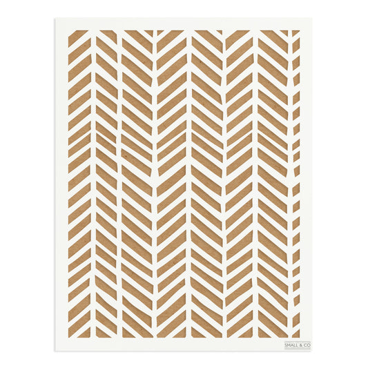 Small & Co Cheviot Chevron A3 chevron arrow furniture paint stencil – bold tileable 250-micron Mylar for modern walls, cabinets, floors and farmhouse style.