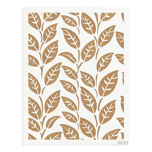 Small & Co Hedgerow Vine A3 leaf and vine furniture paint stencil – flowing tileable reusable Mylar for rustic walls, wardrobes, borders and shabby chic décor.