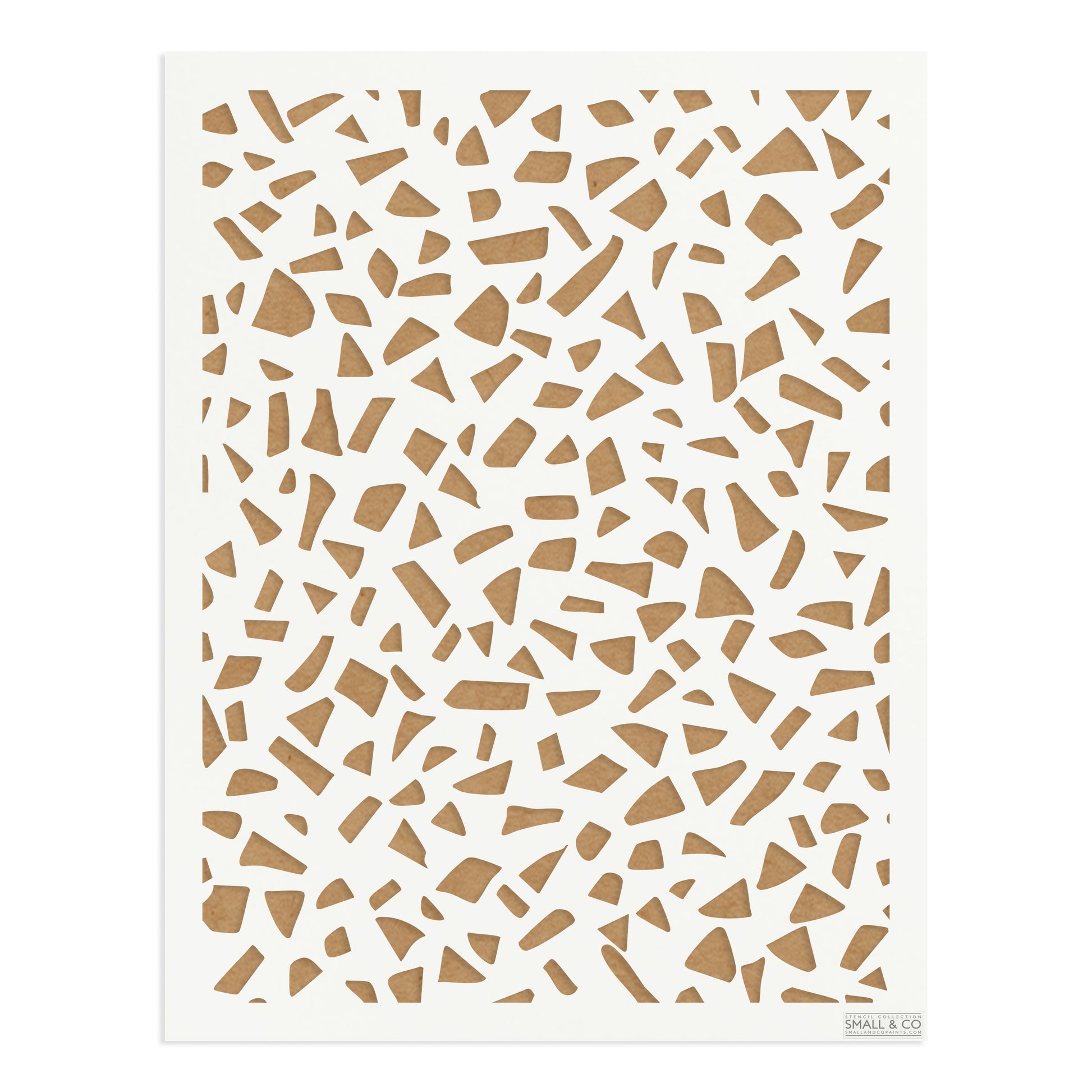 Small & Co Jubilee Confetti A3 tileable dotted confetti furniture paint stencil – reusable Mylar template for walls, drawers, tabletops, retro and modern décor.