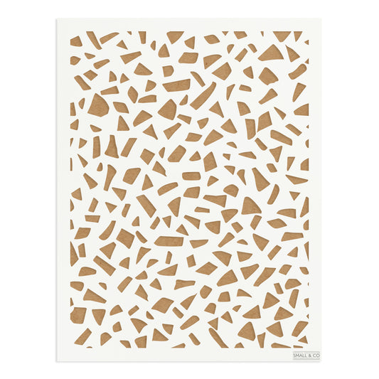 Small & Co Jubilee Confetti A3 tileable dotted confetti furniture paint stencil – reusable Mylar template for walls, drawers, tabletops, retro and modern décor.