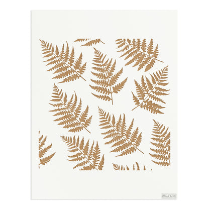 Woodland Fern stencil by Small & Co – detailed fern leaf botanical stencil for furniture painting, walls, floors and crafts, reusable and durable Mylar for DIY upcycling, home décor, embossing paste and fabric design projects.